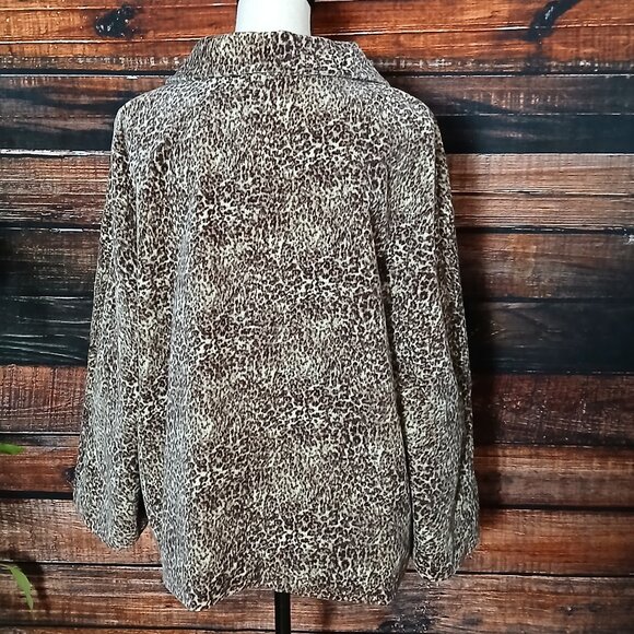 Talbots Jacket 16 Cheetah Velvet Swing Coat - Picture 6 of 11